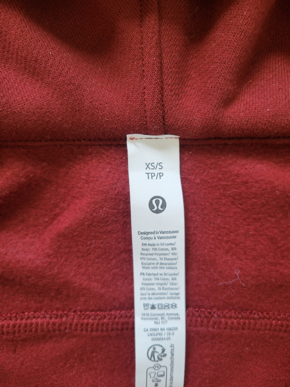Lululemon Women's Scuba Ovrrsized Half-Zip Hoodie - Burgundy - Picture 3 of 5